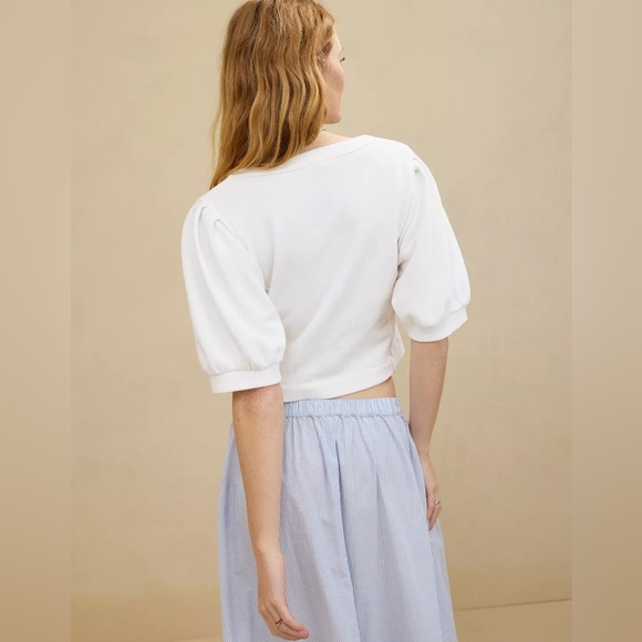 AERIE Ribbed Short Sleeve Sweatshirt - Picture 2 of 7